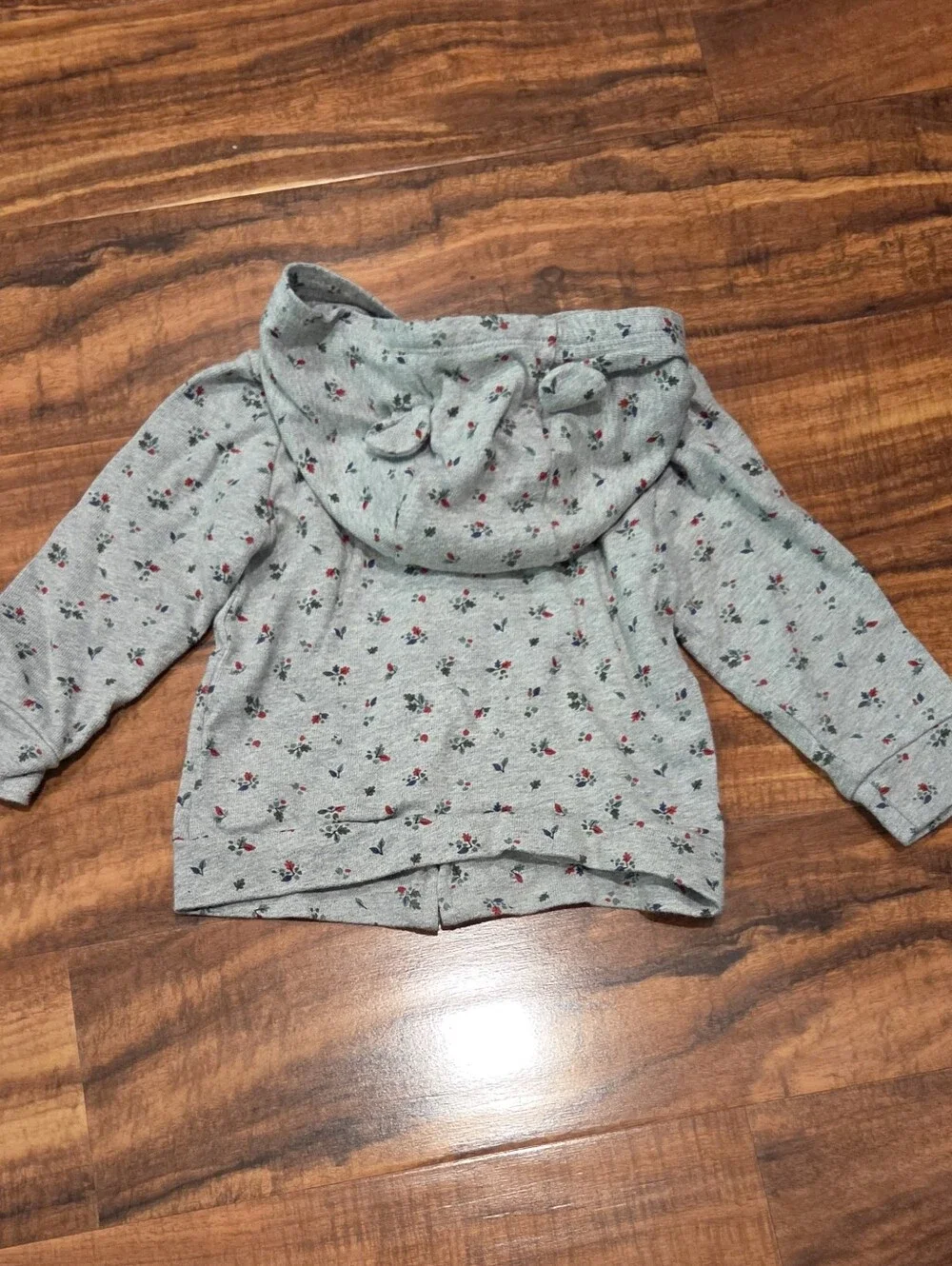 GAP Baby EUC 18-24 Months Gray/Red Holly Print Sweatshirt and Pants Set